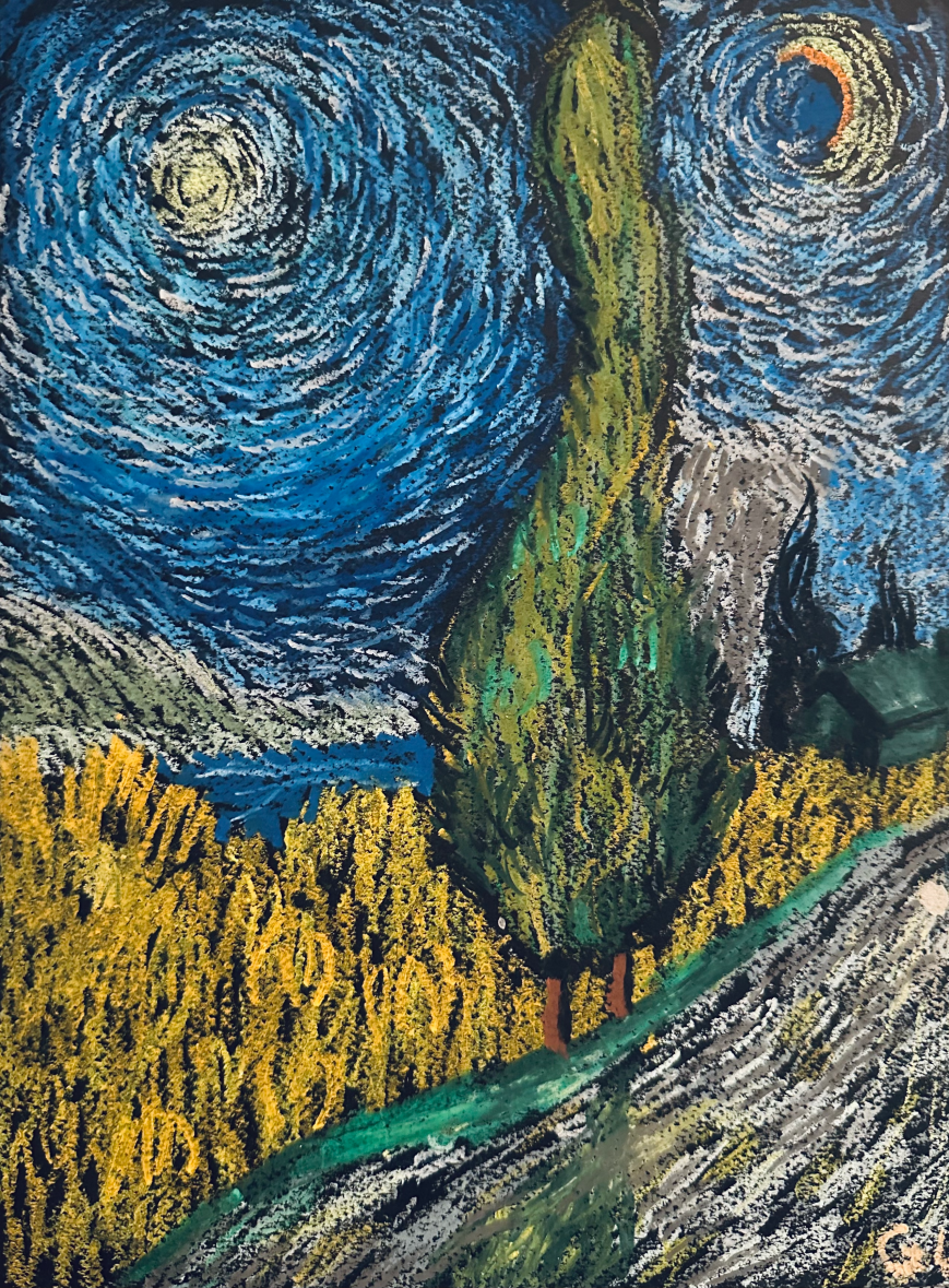 Road with Cypress and Star