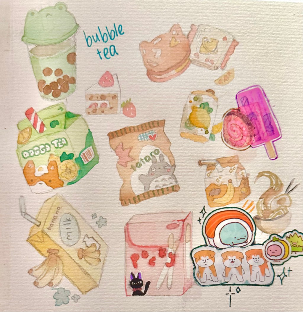 Watercolor of Snacks