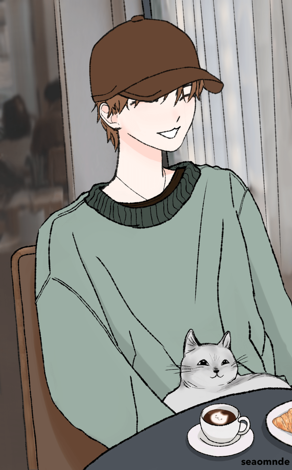 A Man at the Cafe&nbsp;(1)